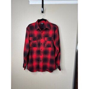 Yago Men's Red/Black Shirt size‎ X-large long sleeve collared button up cotton